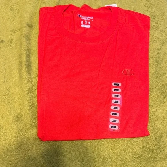 Champion Men's Bright Orange Short Sleeve Tee Sz Large NWT - Picture 2 of 7